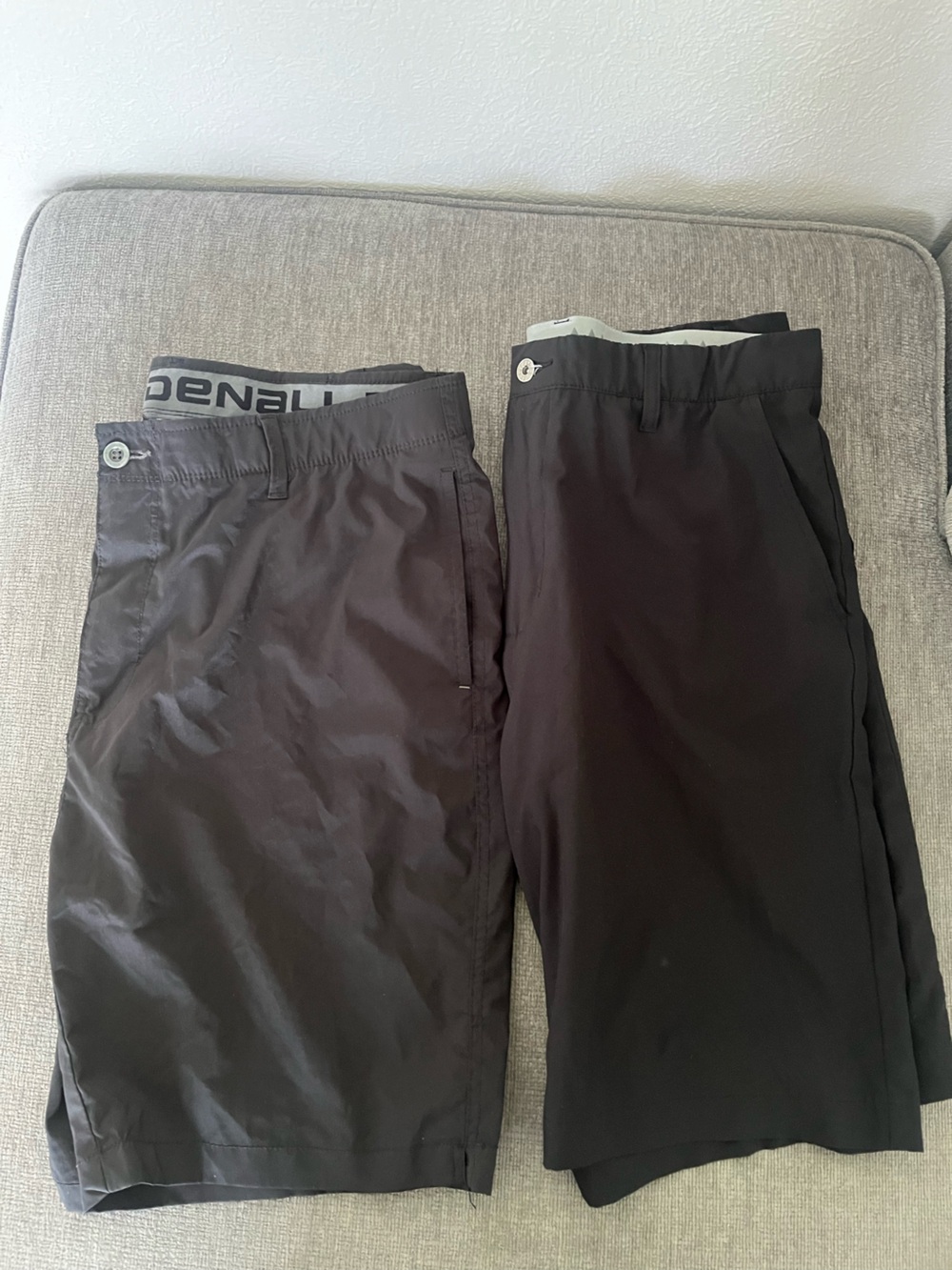 2 pair of Men's Black Active/Golf Shorts- Falls Creek and Denali